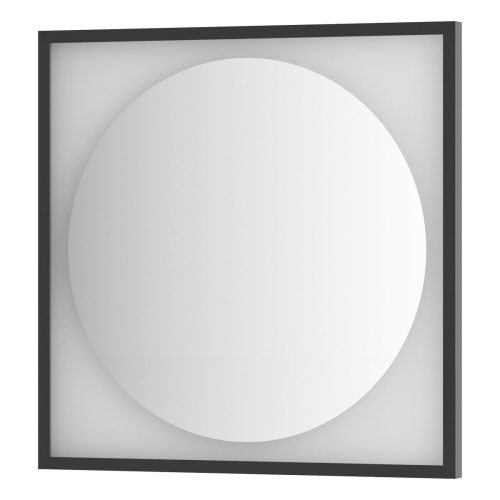 Зеркало DEFESTO ECLIPSE DF 2222 в багетной раме с LED-подсветкой 70x70 см., черная рама, без выключателя, 4500 K фото 4