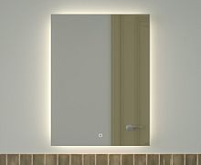 Зеркало DEFESTO GLOW DF 2507S с фацетом и LED-подсветкой 60x80 см., сенсорный выключатель, 4500 K