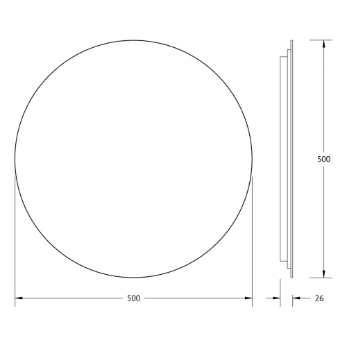 Зеркало DEFESTO OPTI DF 2842R с LED-подсветкой Ø50 см., ИК - выключатель, 4500 K фото 4