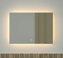 Зеркало DEFESTO GLOW DF 2514SH с фацетом и LED-подсветкой 70x50 см., сенсорный выключатель, 3000 K