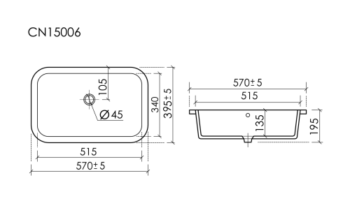 Раковина встраиваемая снизу Ceramicanova Era CN15006, белый глянец фото 7