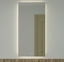 Зеркало DEFESTO GLOW DF 2508S с фацетом и LED-подсветкой 60x120 см., сенсорный выключатель, 4500 K