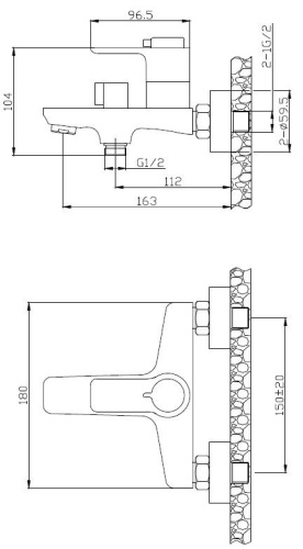 Термостатический смеситель BelBagno ANCONA-VASM-CRM для ванны и душа фото 2