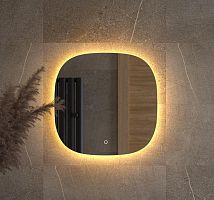 Зеркало DEFESTO OPTI DF 2858S с LED-подсветкой 50x50 см., сенсорный выключатель, 3000 K