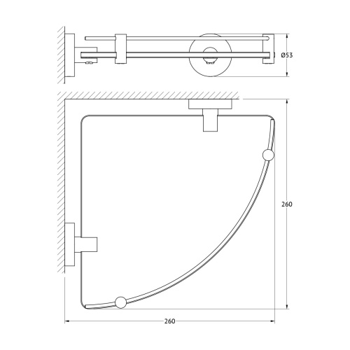 Полка Artwelle Harmonie HAR 039 угловая, хром фото 3