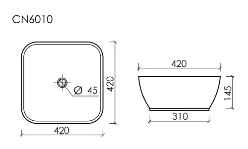 Накладная раковина Ceramicanova ELEMENT CN6010, белый глянец фото 6