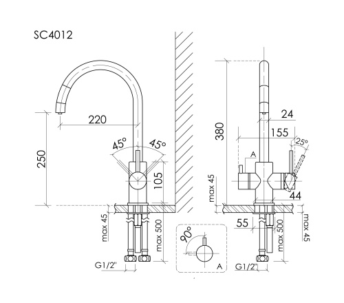 Смеситель для кухни Sancos Taper SC4012ZG, полированное золото фото 8