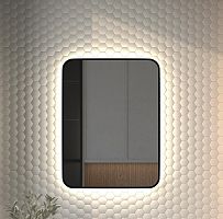 Зеркало DEFESTO AURA DF 2967 с окантовкой и LED-подсветкой 60x80 см., без выключателя, 4500 K