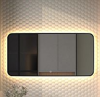 Зеркало DEFESTO AURA DF 2978SH с окантовкой и LED-подсветкой 120x60 см., сенсорный выключатель, 3000 K