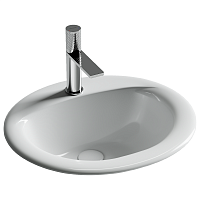 Раковина встраиваемая сверху Ceramicanova Sun CN6080, белый глянец