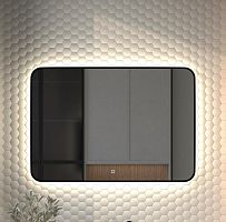 Зеркало DEFESTO AURA DF 2969SH с окантовкой и LED-подсветкой 100x70 см., сенсорный выключатель, 4500 K
