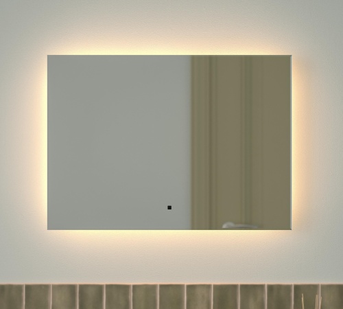 Зеркало DEFESTO GLOW DF 2514RH с фацетом и LED-подсветкой 70x50 см., ИК - выключатель, 3000 K