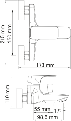 Смеситель для ванны и душа WasserKRAFT Salm 2701, хром фото 3