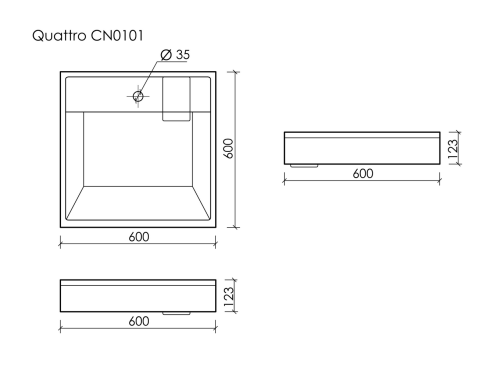 Раковина над стиральной машиной Ceramicanova Quattro CN0101, с кронштейнами в комплекте, белый глянец фото 7