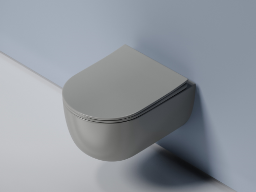 Подвесной унитаз Ceramicanova Modena CN6063MH с крышкой-сидением, антрацит матовый фото 2