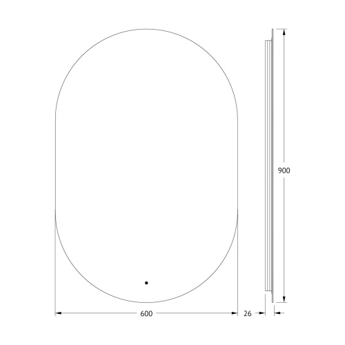 Зеркало DEFESTO OPTI DF 2915R с LED-подсветкой 60x90 см., ИК - выключатель, 3000 K фото 5