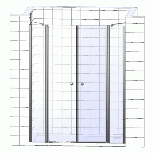 Душевая дверь в нишу Cezares 175x195, VERONA-W-B-22-180-C-Cr фото 2