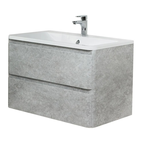Тумба с раковиной BelBagno Albano 80 подвесная, cemento verona grigio (ALBANO-800-2C-SO-CVG + BB800/455-LV-MR-ALR) фото 2
