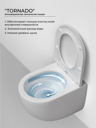 Подвесной унитаз Ceramicanova Vogue CN4008T с крышкой-сидением фото 4