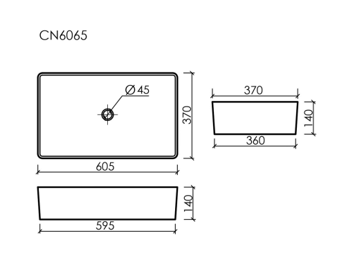 Накладная раковина Ceramicanova Element CN6065, белый глянец фото 7