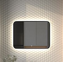 Зеркало DEFESTO AURA DF 2967SH с окантовкой и LED-подсветкой 80x60 см., сенсорный выключатель, 4500 K