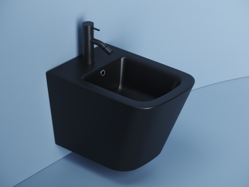 Биде подвесной Ceramicanova Union CN4010MB черное матовое фото 6