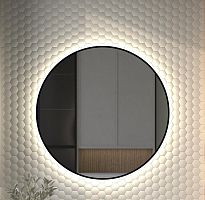 Зеркало DEFESTO AURA DF 2986 с окантовкой и LED-подсветкой Ø90 см., без выключателя, 4500 K