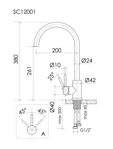 Смеситель для кухни Sancos Stainless SC12001SS, нержавеющая сталь фото 8