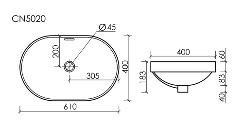 Раковина Ceramicanova ELEMENT CN5020, белый глянец фото 6