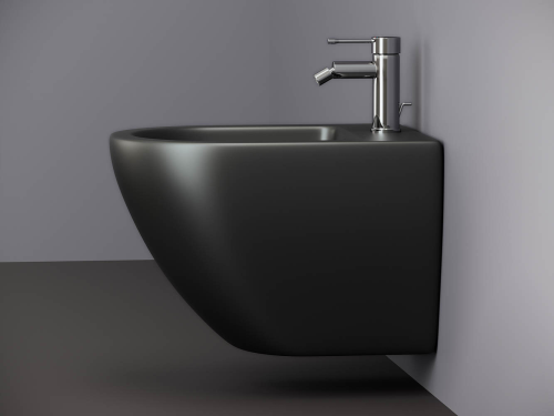 Биде подвесной Ceramicanova Metropol  черное матовое фото 5