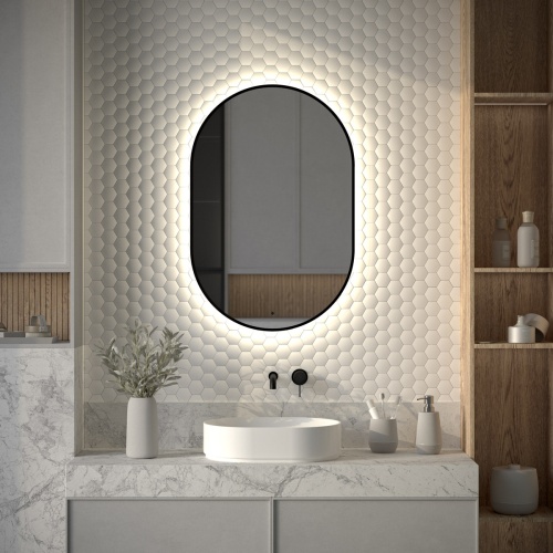 Зеркало DEFESTO AURA DF 2925R с окантовкой и LED-подсветкой 60x90 см., ИК - выключатель, 4500 K фото 2