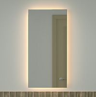 Зеркало DEFESTO GLOW DF 2515 с фацетом и LED-подсветкой 50x100 см., без выключателя, 3000 K