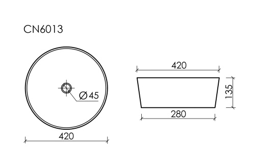 Накладная раковина Ceramicanova ELEMENT CN6013, белый глянец фото 7