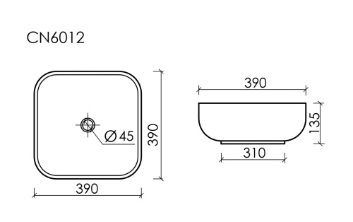 Накладная раковина Ceramicanova ELEMENT CN6012, белый глянец фото 7