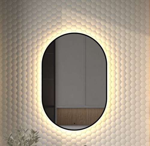Зеркало DEFESTO AURA DF 2935R с окантовкой и LED-подсветкой 60x90 см., ИК - выключатель, 3000 K