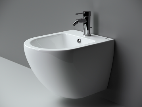 Биде подвесной Ceramicanova Metropol CN4003 белое глянцевое фото 2