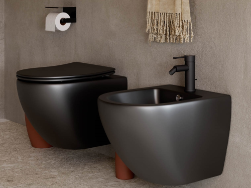 Биде подвесной Ceramicanova Metropol  черное матовое фото 12