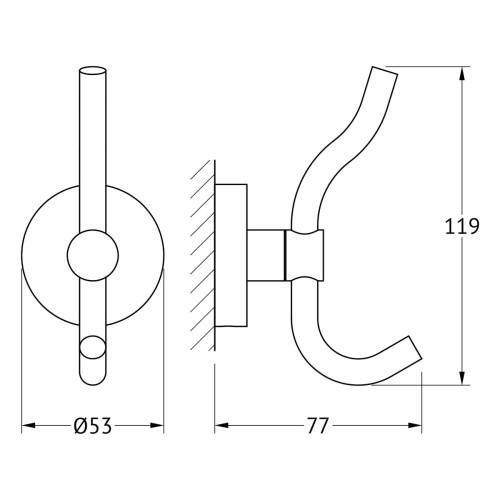 Крючок Artwelle Harmonie HAR 004, хром фото 2