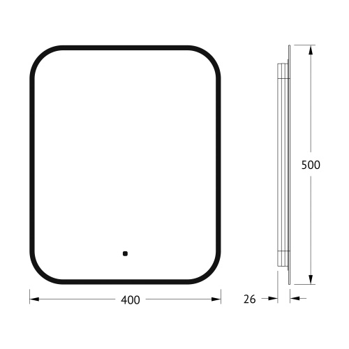 Зеркало DEFESTO AURA DF 2961R с окантовкой и LED-подсветкой 40x50 см., ИК - выключатель, 4500 K фото 7