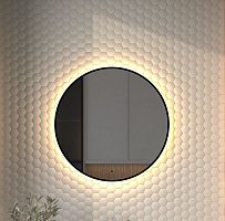 Зеркало DEFESTO AURA DF 2994R с окантовкой и LED-подсветкой Ø70 см., ИК - выключатель, 3000 K
