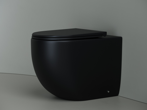 Унитаз приставной напольный Ceramicanova Metropol CN4004MB с крышкой-сидением, черный матовый фото 2